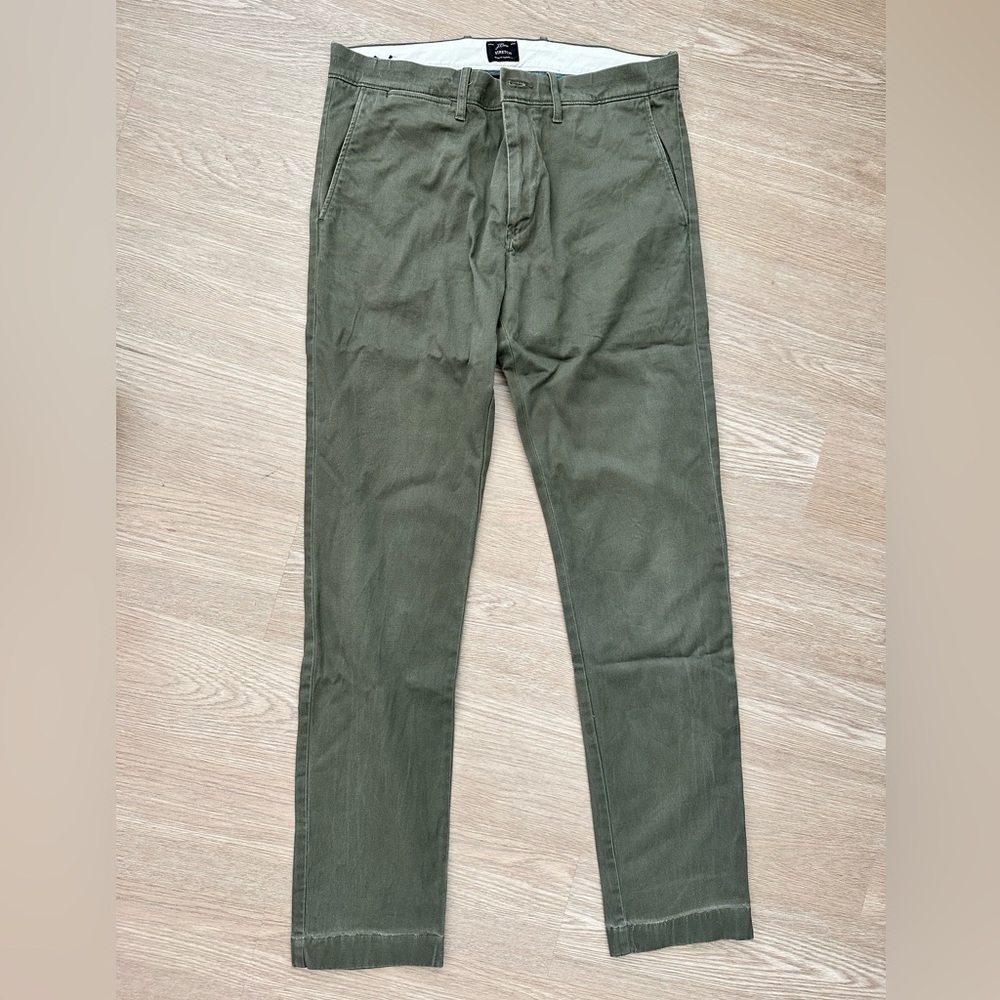 J.Crew 484 Slim-Fit Stretch Chino Pant Army Green